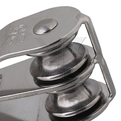 BQLZR 5PCS M25 Silver 304 Stainless Steel Swivel Snatch Fixed Double Pulley