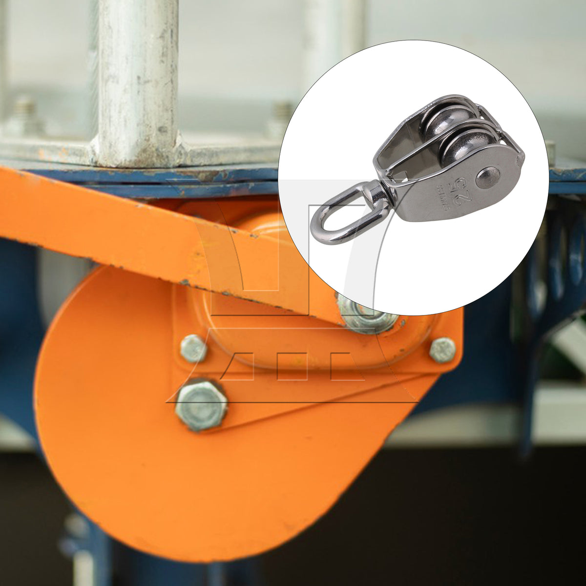 BQLZR 5PCS M25 Silver 304 Stainless Steel Swivel Snatch Fixed Double Pulley