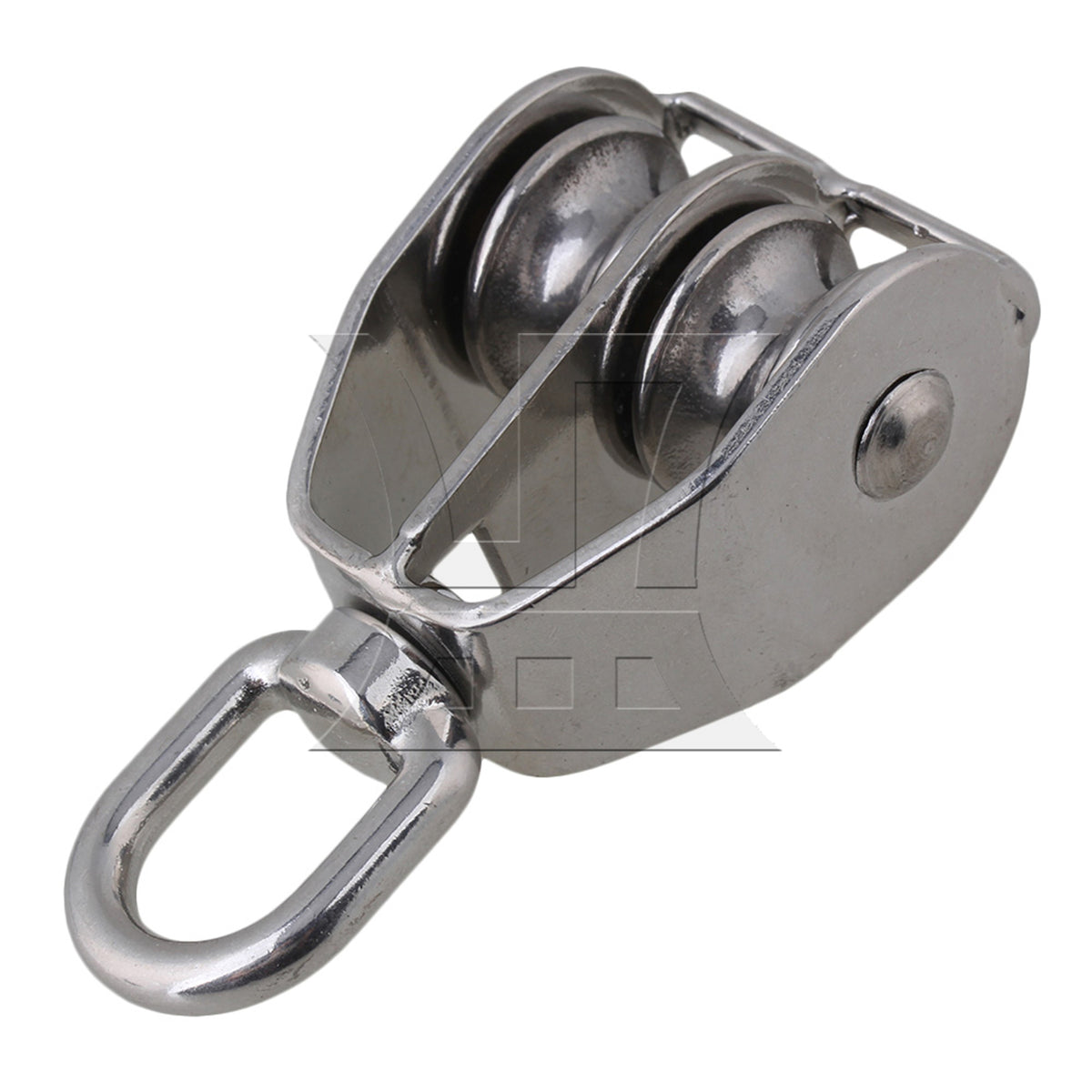 BQLZR 5PCS M25 Silver 304 Stainless Steel Swivel Snatch Fixed Double Pulley