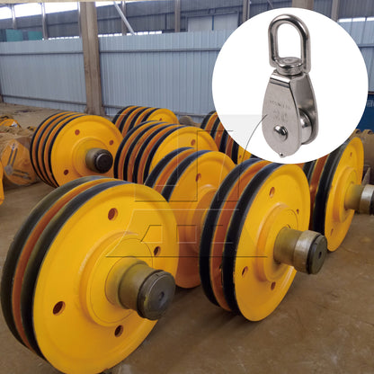 BQLZR 10 x M20 Stainless Steel 304 Single Pulley Block with Dia 20mm Wheel