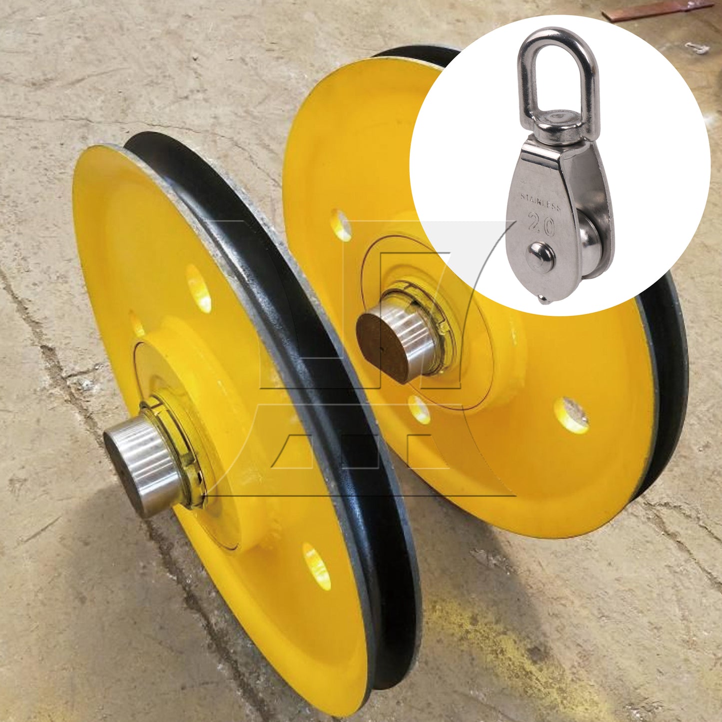 BQLZR 10 x M20 Stainless Steel 304 Single Pulley Block with Dia 20mm Wheel