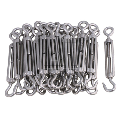 BQLZR BQLZR Silver M5 Hook & Eye Turnbuckle Wire Rope 304 Stainless Steel