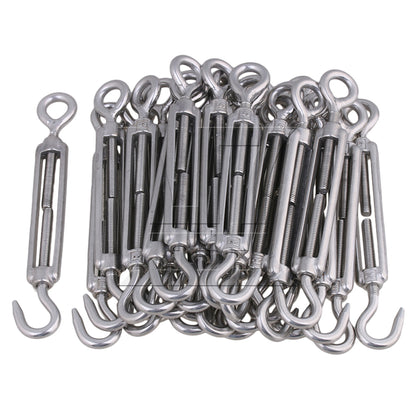 BQLZR BQLZR Silver M5 Hook & Eye Turnbuckle Wire Rope 304 Stainless Steel