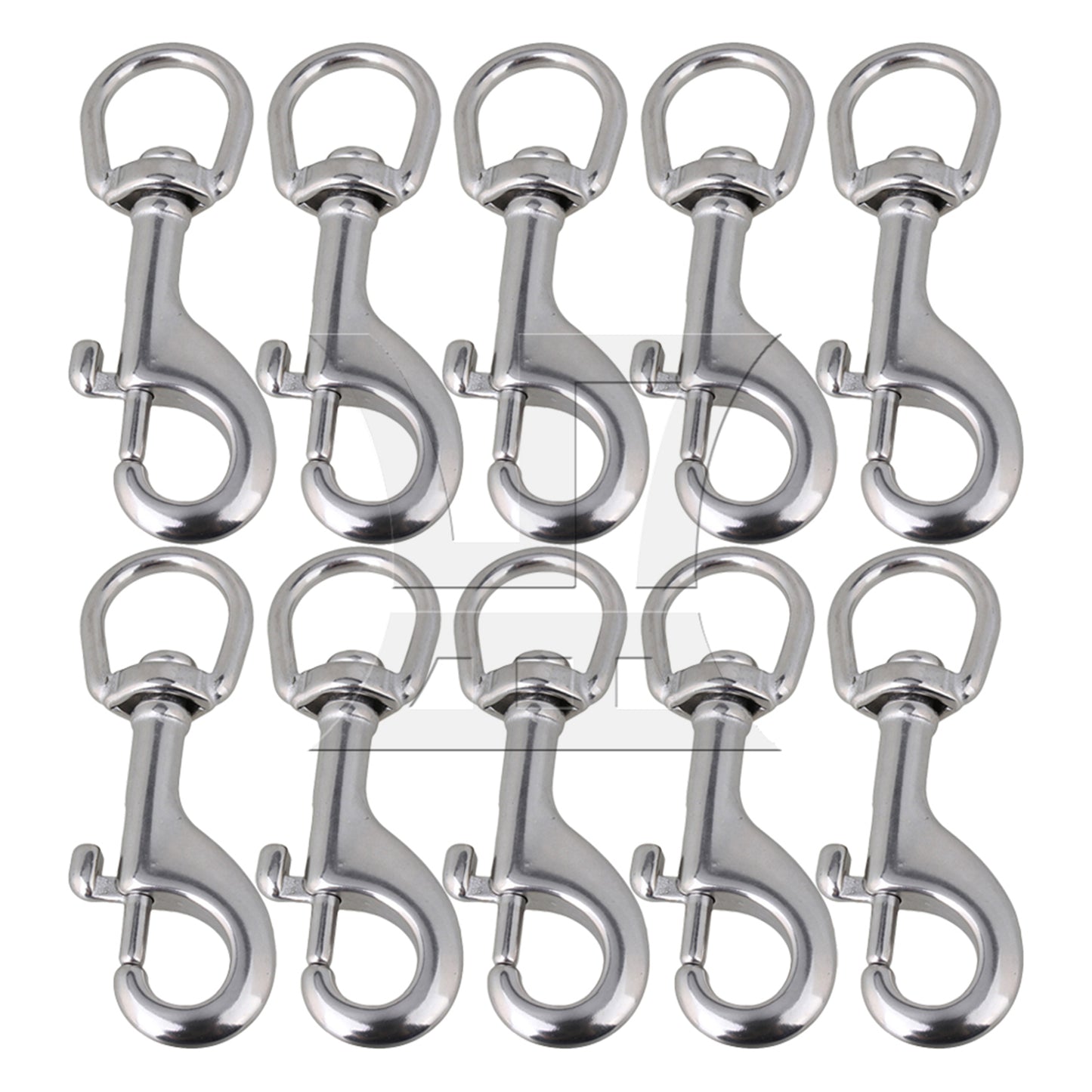 BQLZR 90mm 304 Stainless Steel Swivel-Eye Bolt Snap Hook Round Swivel Silver