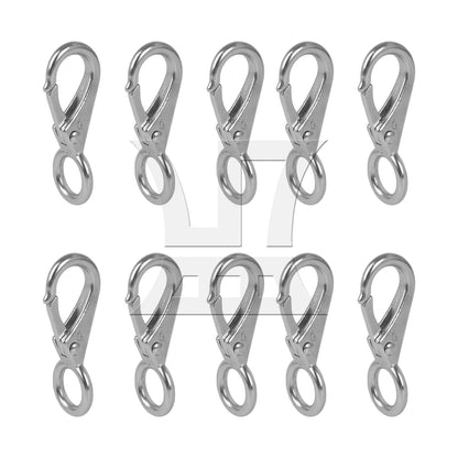 BQLZR 304 Stainless Steel Fixed Eye Hook 0# Silver for Car Keychain