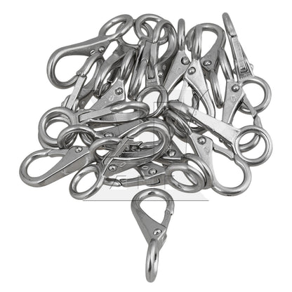 BQLZR 304 Stainless Steel Fixed Eye Hook 0# Silver for Car Keychain