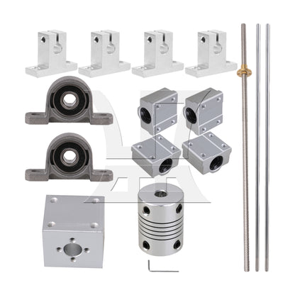 BQLZR Horizontal Rail Shaft Support 400mm Long 8mm Cylinder Liner Axis Set