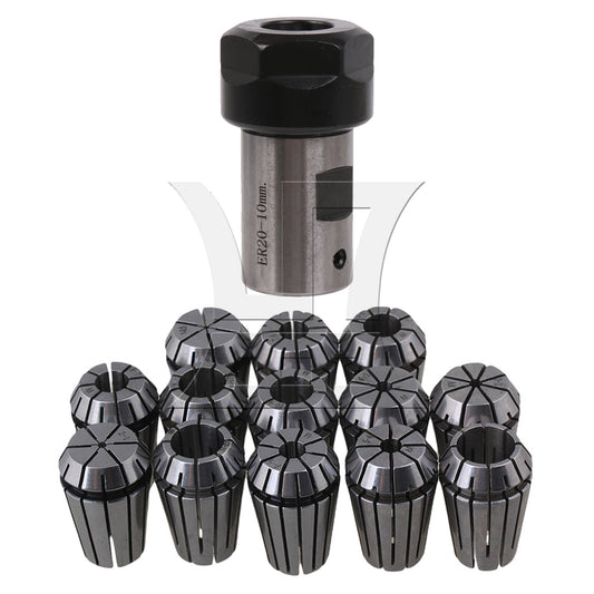 BQLZR ER20A 10mm Collet Motor Shaft Extension Rod & 13Pcs Spring Collet Set