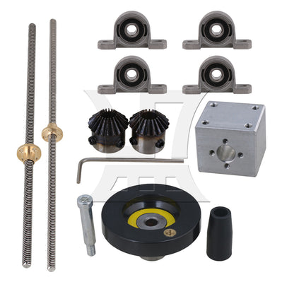 BQLZR Vertical 8mm 350mm Length Lead Screw Rod Flange Pillow Block Set