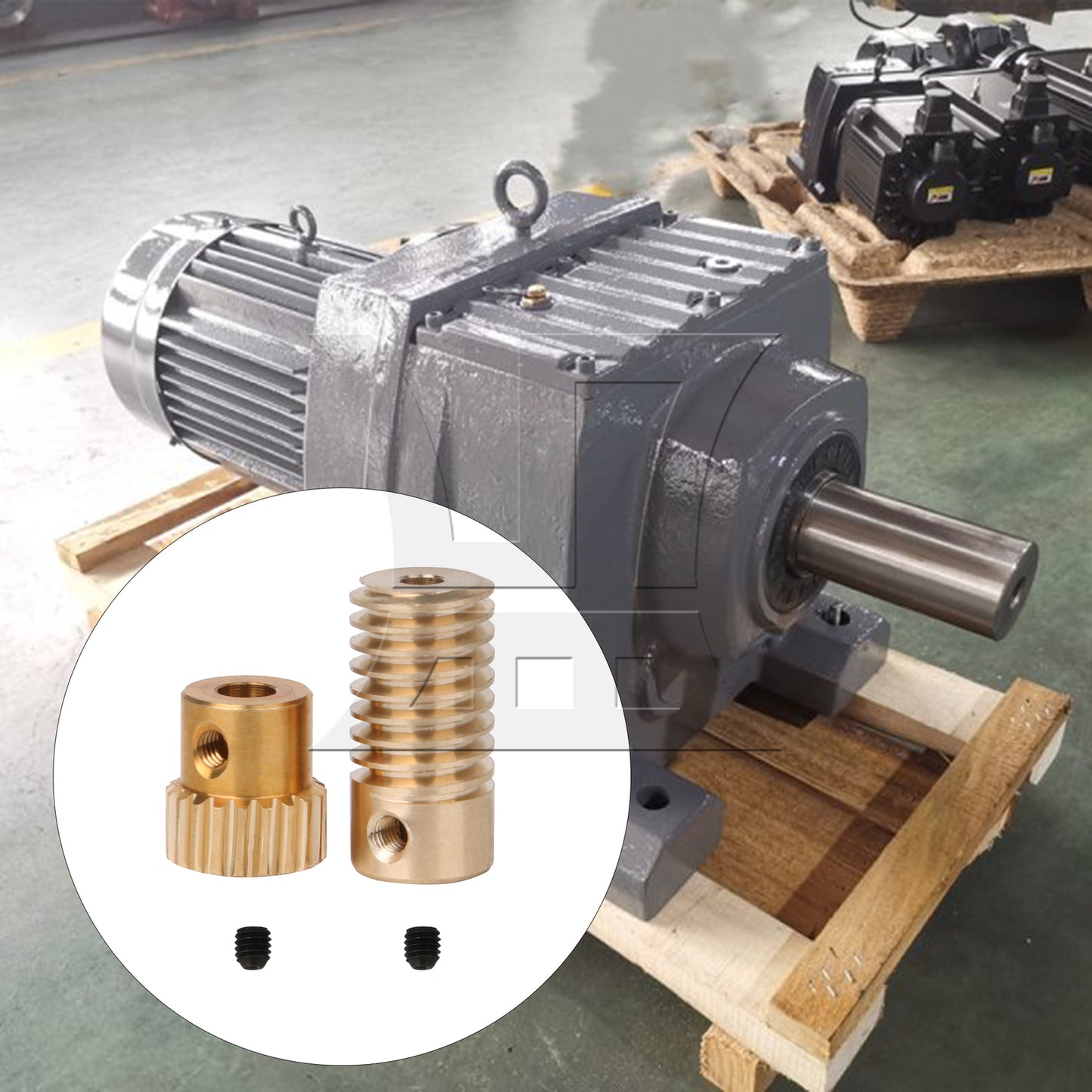 BQLZR 0.5 Modulus Light Weight Brass Turbine Wheel & Gear Shaft with 3mm Bore Set