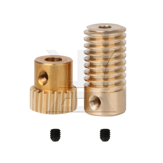 BQLZR 0.5 Modulus Light Weight Brass Turbine Wheel & Gear Shaft with 3mm Bore Set
