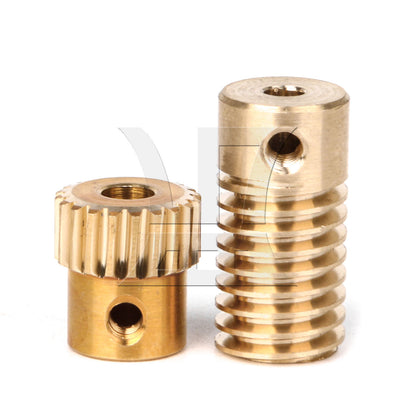 BQLZR 0.5 Modulus Light Weight Brass Turbine Wheel & Gear Shaft with 3mm Bore Set