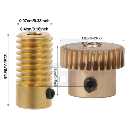 BQLZR 0.5 Modulus 1:30 Turbine Wheel+4MM Hole Dia Turbine Gear Shaft Kits for Gear