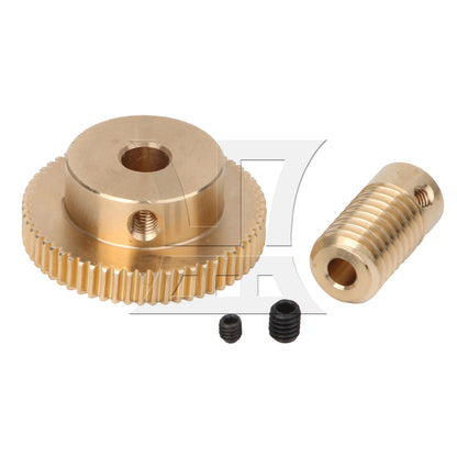 BQLZR 0.5 Modulus 0.3CM Hole Diameter Brass Turbine Gear Shaft & 60 T Turbine Gear Whe