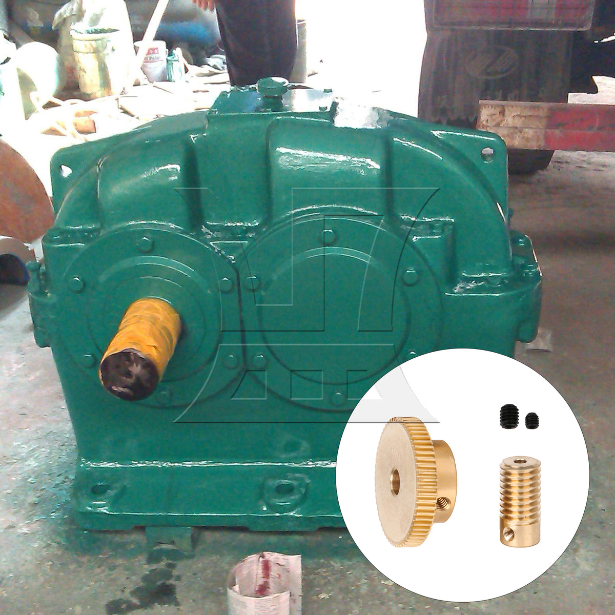 BQLZR 0.5 Modulus 0.3CM Hole Diameter Brass Turbine Gear Shaft & 60 T Turbine Gear Whe
