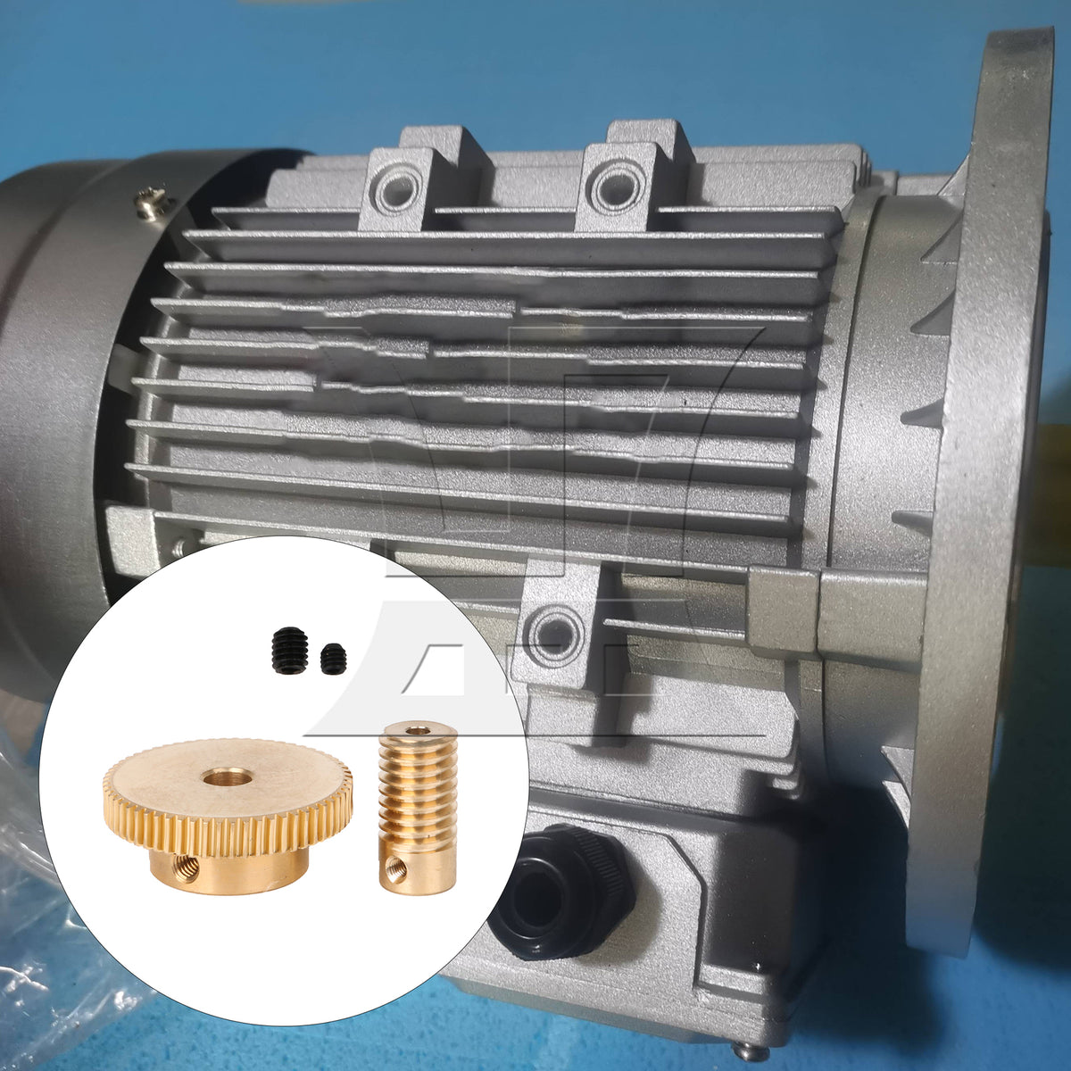 BQLZR 0.5 Modulus 0.3CM Hole Diameter Brass Turbine Gear Shaft & 60 T Turbine Gear Whe