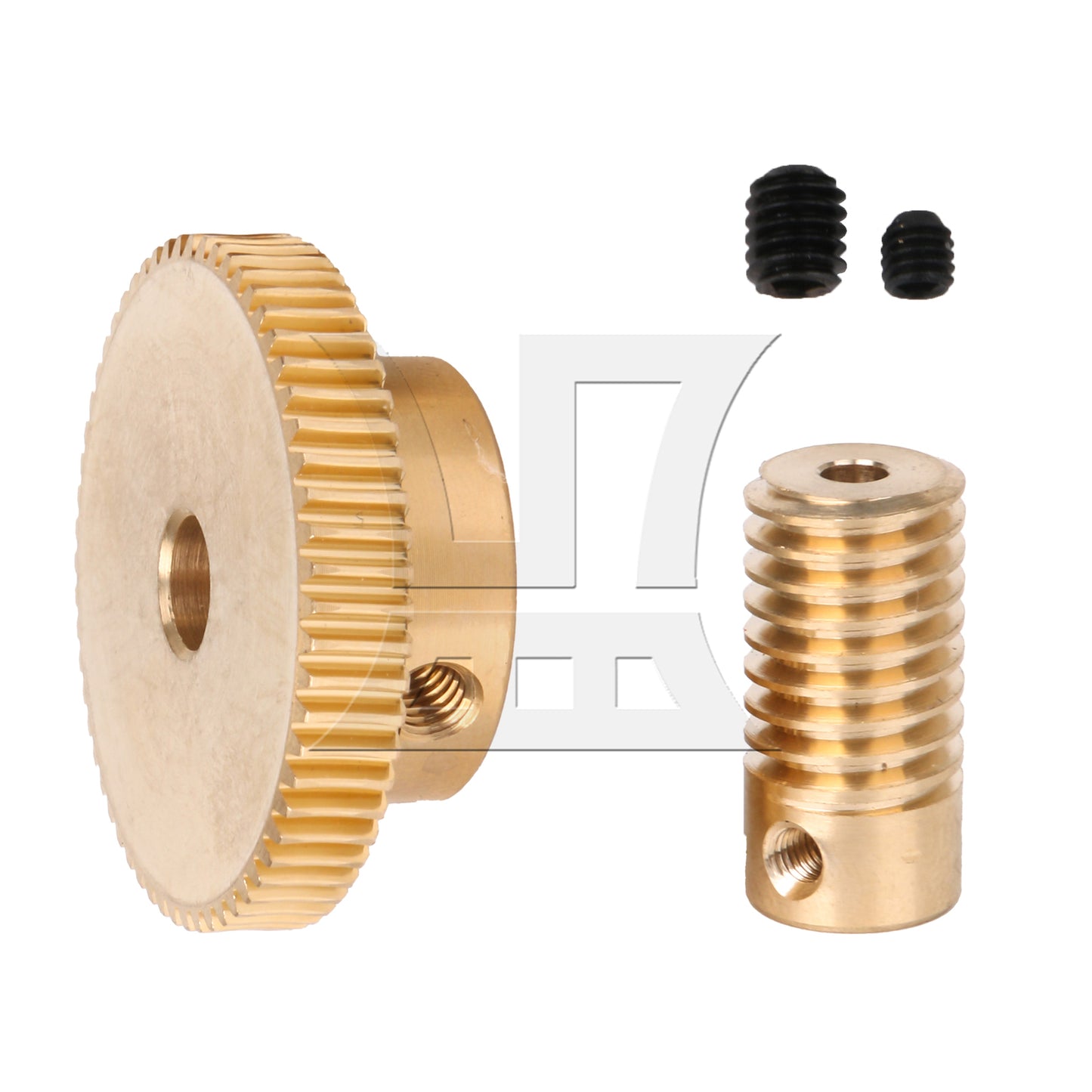 BQLZR 0.5 Modulus 0.3CM Hole Diameter Brass Turbine Gear Shaft & 60 T Turbine Gear Whe