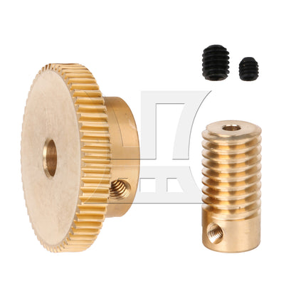 BQLZR 0.5 Modulus 0.3CM Hole Diameter Brass Turbine Gear Shaft & 60 T Turbine Gear Whe