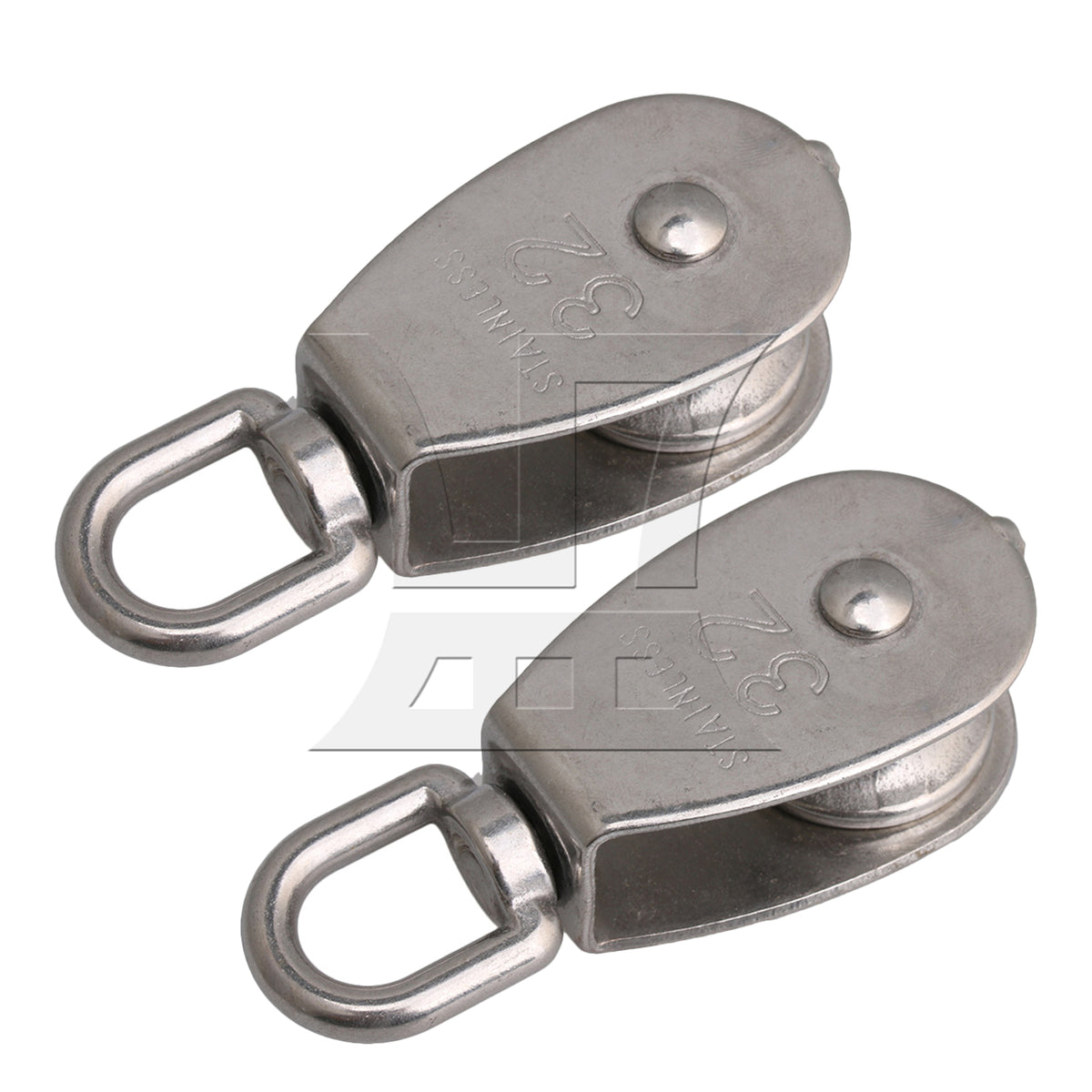 BQLZR 2Pieces M32 Stainless Steel Single Pulley Block Lifting Chain Traction Wheel