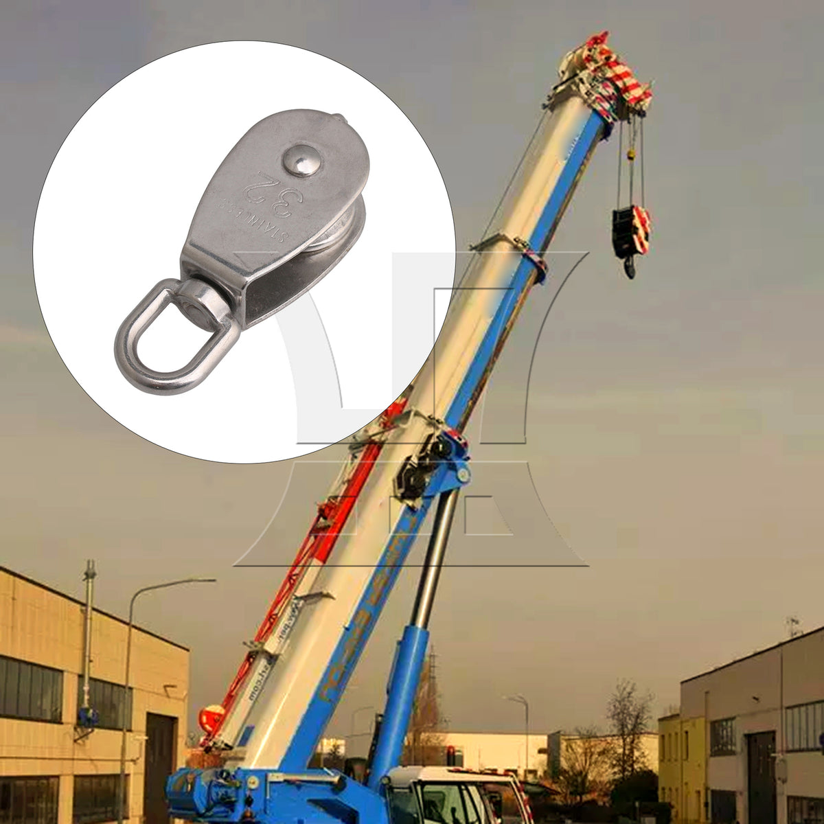 BQLZR 2Pieces M32 Stainless Steel Single Pulley Block Lifting Chain Traction Wheel