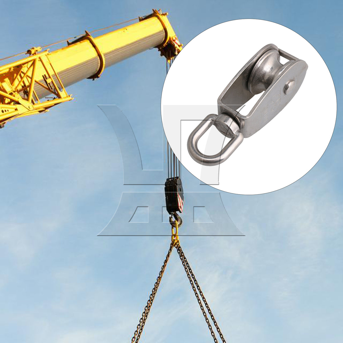 BQLZR 2Pieces M32 Stainless Steel Single Pulley Block Lifting Chain Traction Wheel