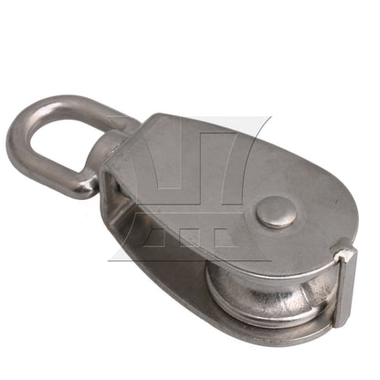 BQLZR 2Pieces M32 Stainless Steel Single Pulley Block Lifting Chain Traction Wheel