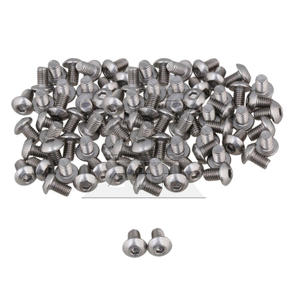 BQLZR  Silvery Metric Thread M5 Button Head Hex Socket Cap Screws Bolts