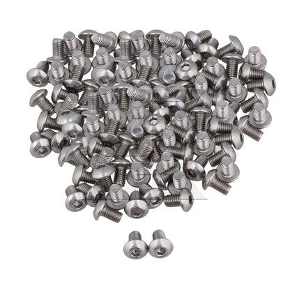 BQLZR  Silvery Metric Thread M5 Button Head Hex Socket Cap Screws Bolts