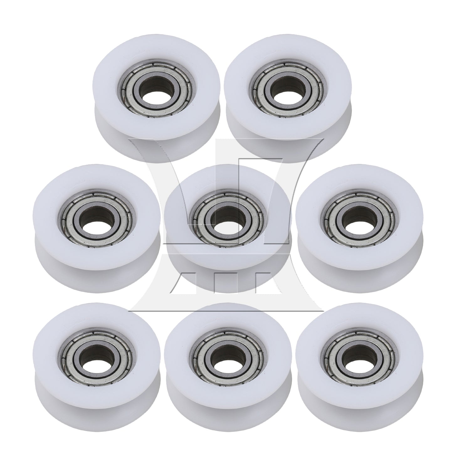 BQLZR 4x White U Type Groove Guide Pulley Wheel Bearing Door Window Roller