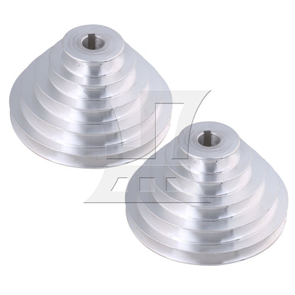 BQLZR 2x Aluminum A Type 5 Step Pulley Belt Pagoda Pulley Timing Belt 54-150mm OD