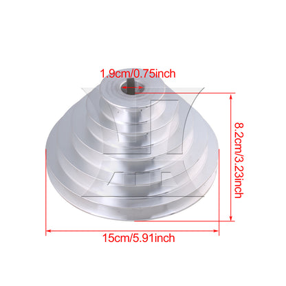 BQLZR 2x Aluminum A Type 5 Step Pulley Belt Pagoda Pulley Timing Belt 54-150mm OD