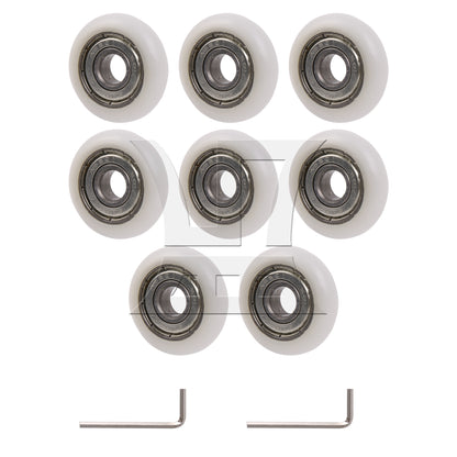 BQLZR White Ball Bearing Guide Pulley Roller Round Wheel 8x30x8.5mm for Window