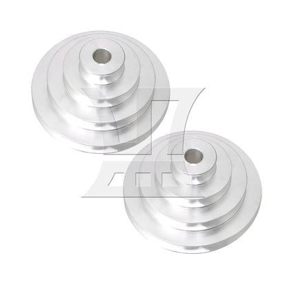 BQLZR 2 Pieces A Type V-Shaped Pagoda Pulley 4 Step Pulley Belt 16mm Bore