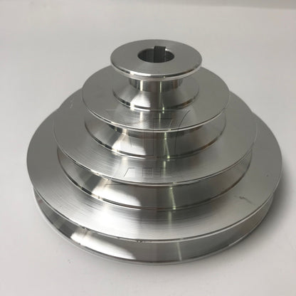 BQLZR 2 Pieces A Type V-Shaped Pagoda Pulley 4 Step Pulley Belt 16mm Bore