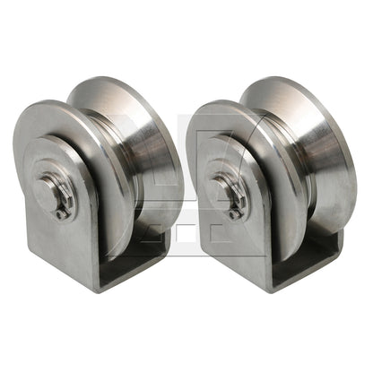 BQLZR  5.3cm Dia 201 Stainless Steel V Type Industrial Heavy Fixed Pulley