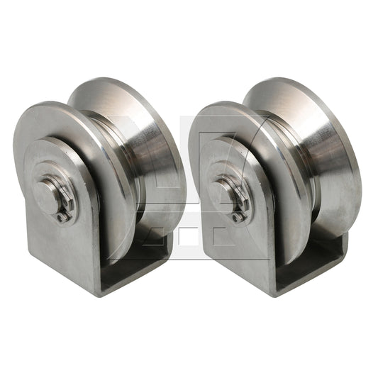 BQLZR  5.3cm Dia 201 Stainless Steel V Type Industrial Heavy Fixed Pulley