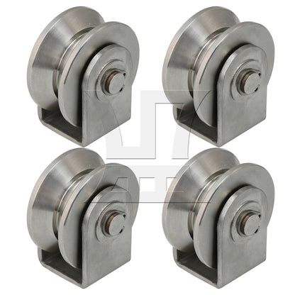 BQLZR  5.3cm Dia 201 Stainless Steel V Type Industrial Heavy Fixed Pulley