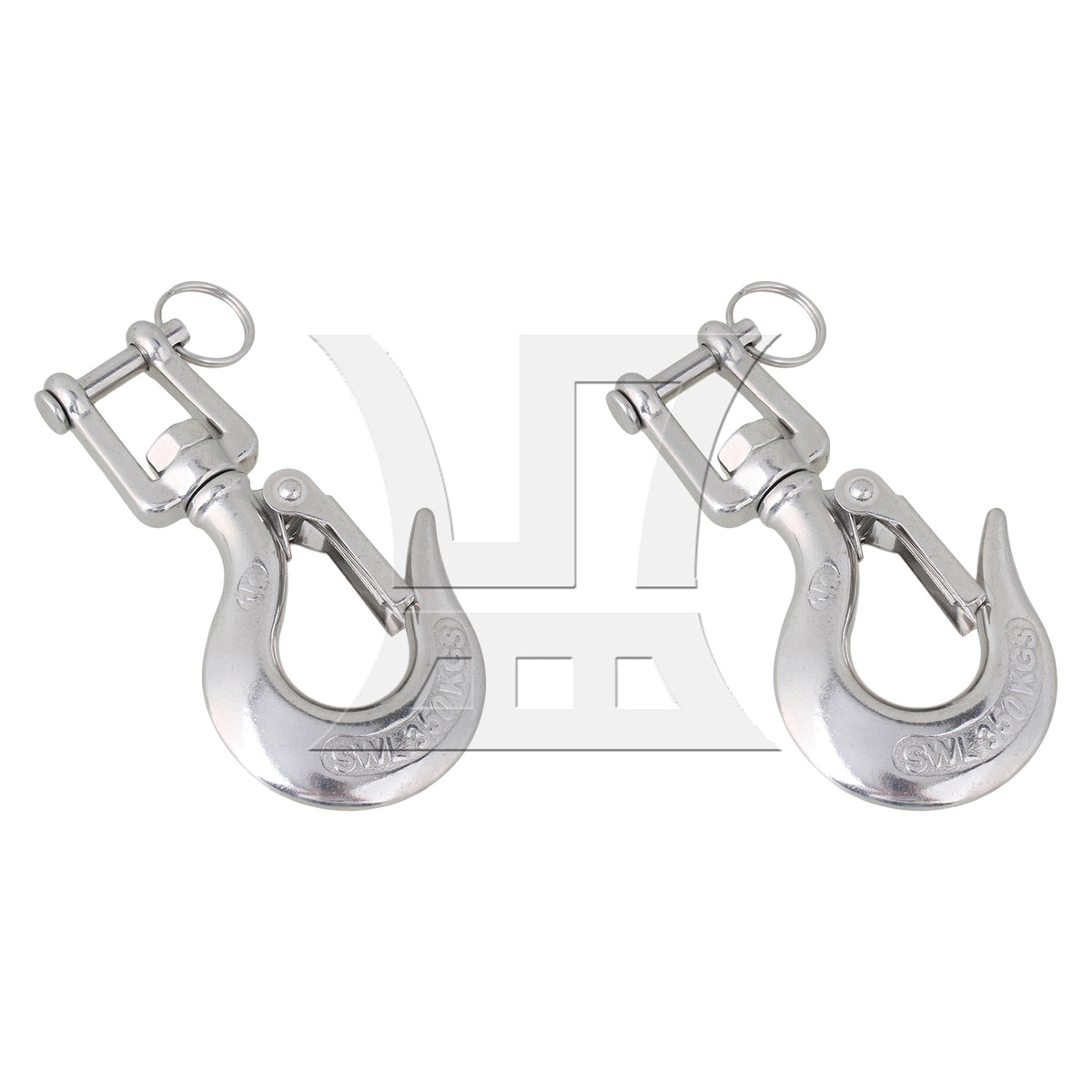 BQLZR 2Pieces Load 350KG American Type Swivel Hoisting Hook 304 Stainless Steel