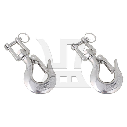 BQLZR 2Pieces Load 350KG American Type Swivel Hoisting Hook 304 Stainless Steel