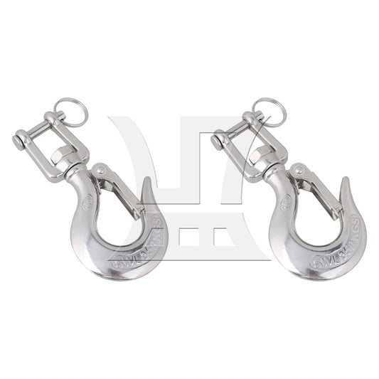 BQLZR 2Pieces Load 350KG American Type Swivel Hoisting Hook 304 Stainless Steel