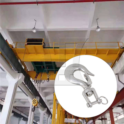 BQLZR 2Pieces Load 350KG American Type Swivel Hoisting Hook 304 Stainless Steel