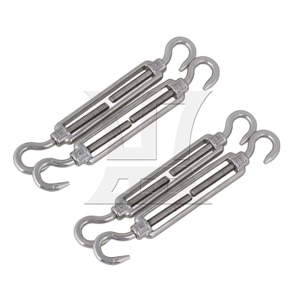 BQLZR  Silver European Style 304 Stainless Steel M6 Thread Turnbuckle Hook to Hook
