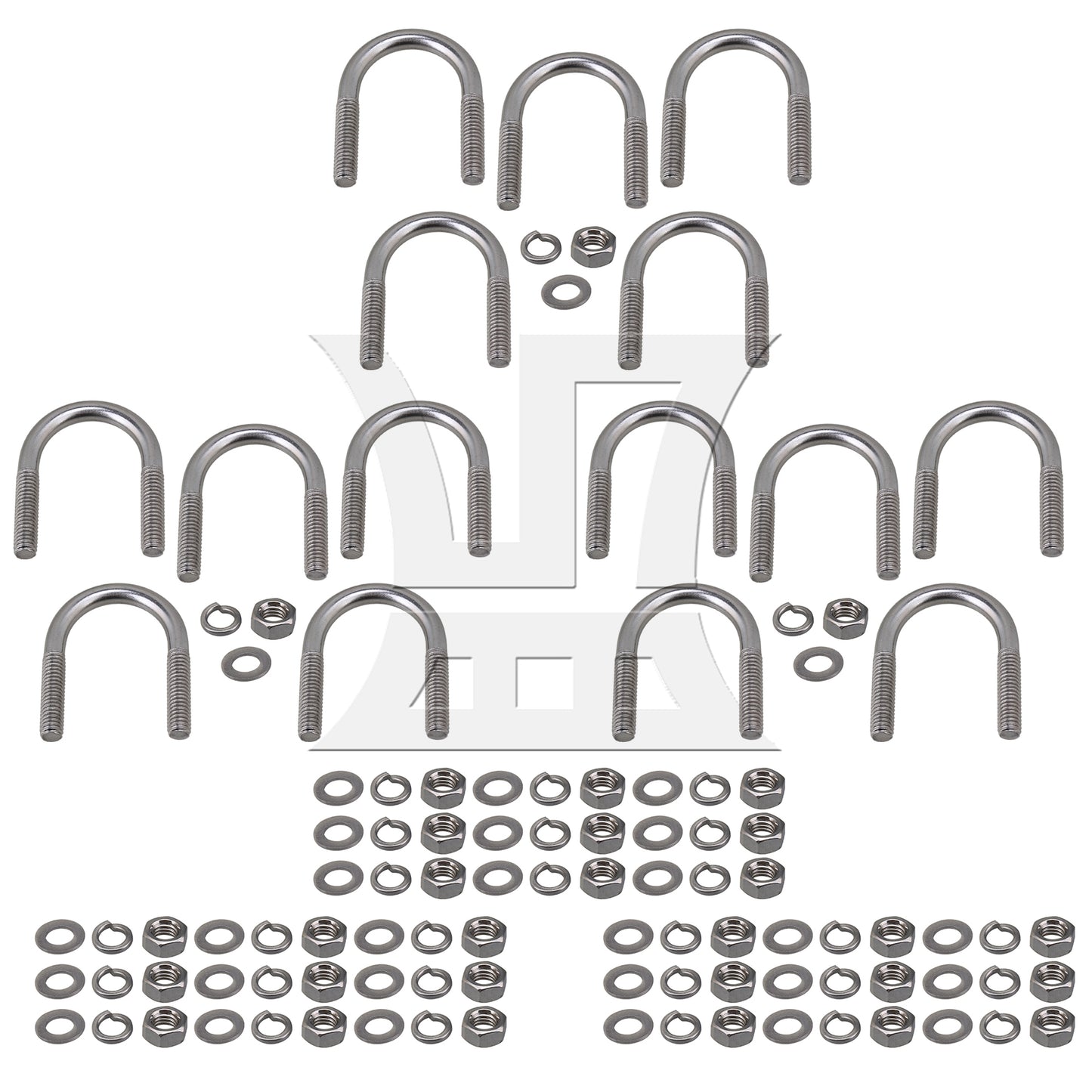 BQLZR 5pcs Premium 304 Steel U-Bolt U-Screw for Trampoline Enclosure M6 22mm Dia