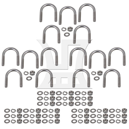BQLZR 5pcs Premium 304 Steel U-Bolt U-Screw for Trampoline Enclosure M6 22mm Dia