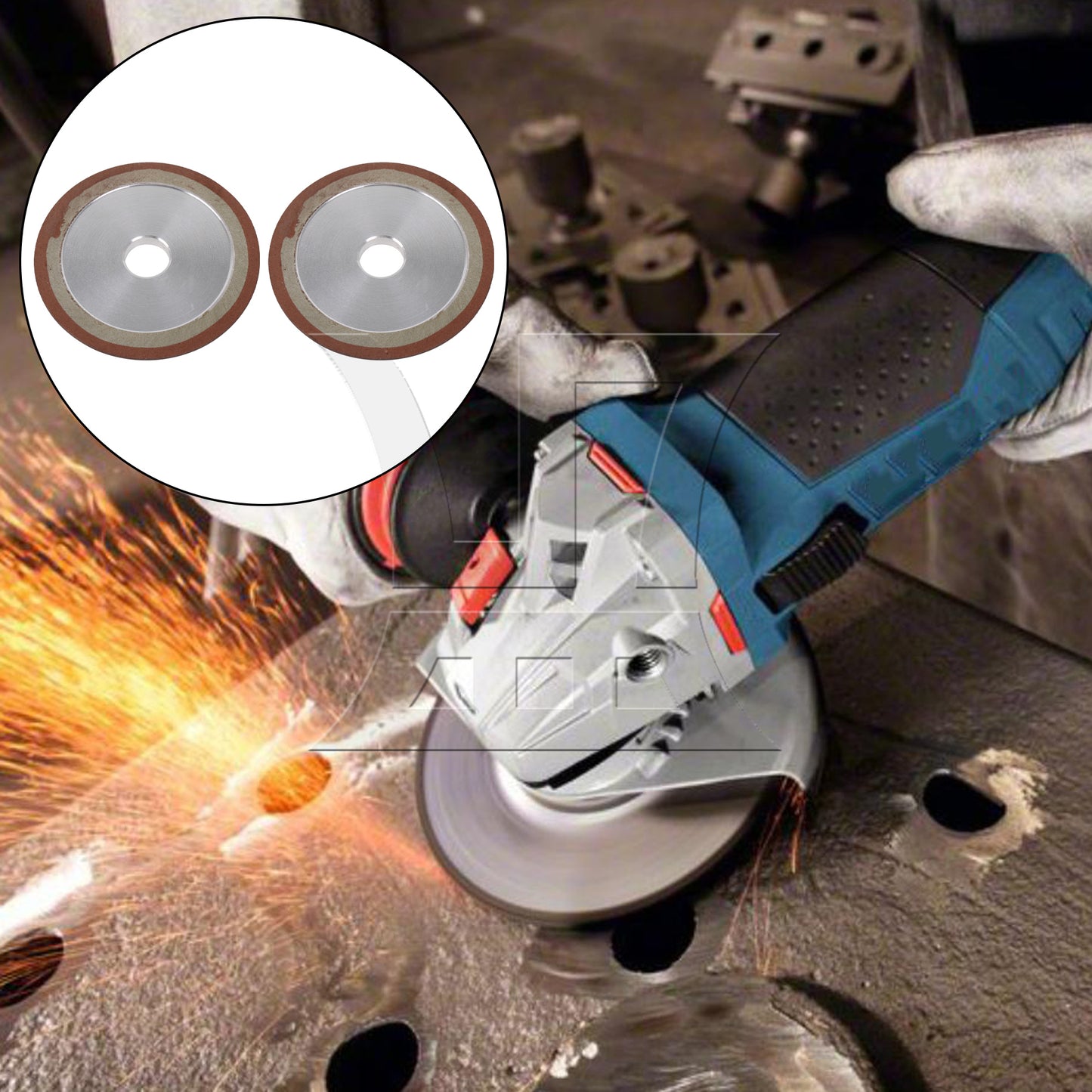 BQLZR 2 Pieces PDX Single Bevel Grinding Wheel for Industry 150# 100x10x20mm Silver