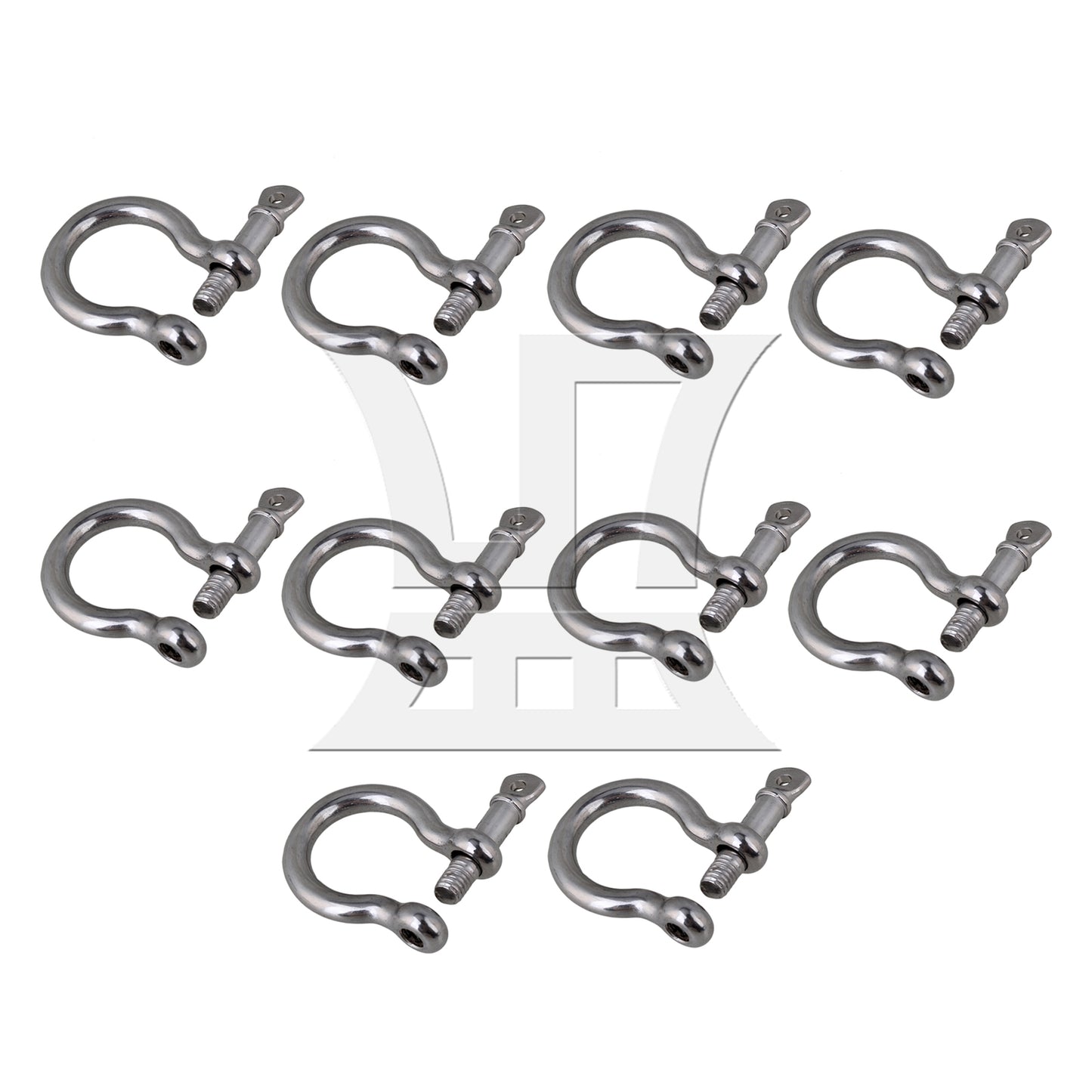 BQLZR  M5 304 Stainless Steel Screw Pin Anchor Shackle Bow Rigging European Style