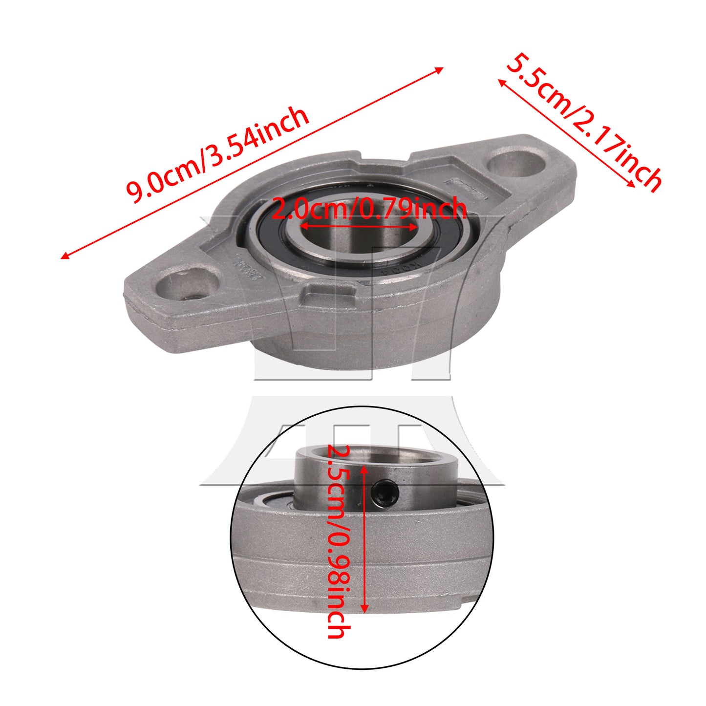 BQLZR  KFL004 Zinc Alloy Flange Block Bearing Inner Dia 20mm Industrial Tool
