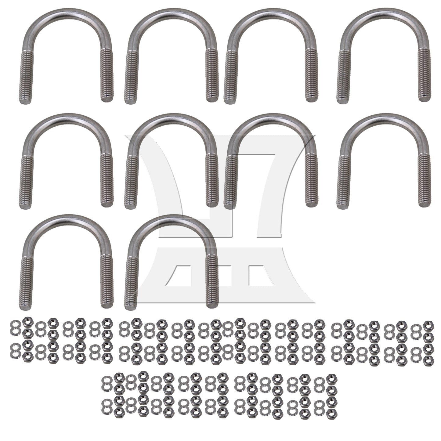 BQLZR 304 Stainless Steel U-Bolts U-Screws M6 Fit 27mm Dia Pipeline