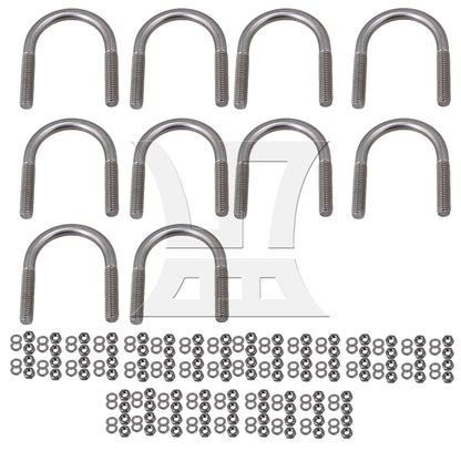 BQLZR 304 Stainless Steel U-Bolts U-Screws M6 Fit 27mm Dia Pipeline