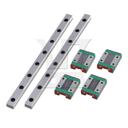 BQLZR 2PCS MGN12 Mini Linear Rail Guide 20cm Linear Sliding Guide with Rail Block